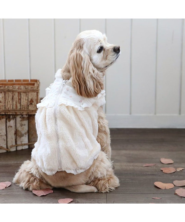 PET PARADISE ペットパラダイス ボア ジップベスト 《お花》 中型犬 大型犬 お花
