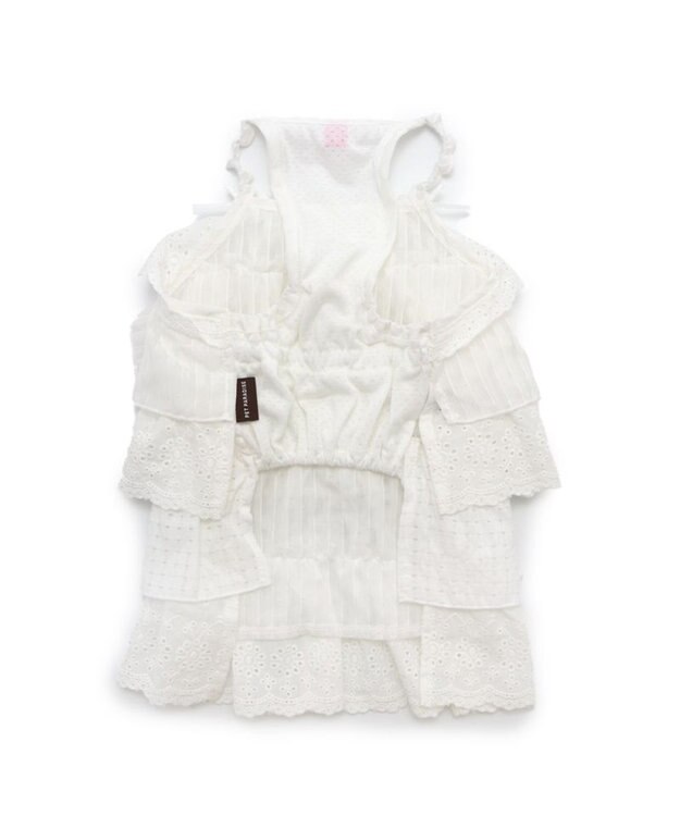 PET PARADISE 犬の服 犬 フリルワンピース白  【小型犬】 白~オフホワイト