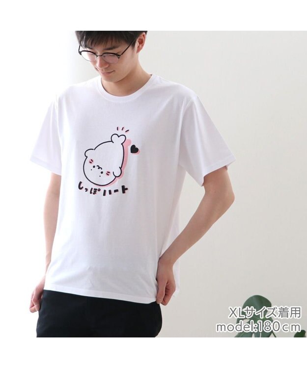 Mother garden しろたん Tシャツ 半袖 《しっぽハート》  ユニセックス 男女兼用 白~オフホワイト
