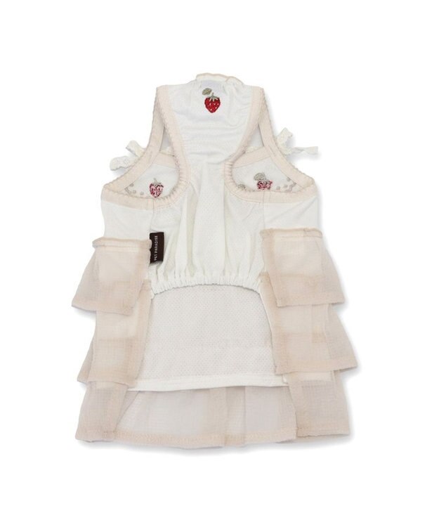 PET PARADISE ペットパラダイス エコメッシュ キャミソール 《苺刺繍》 中型犬 大型犬 ホワイト×ピンク