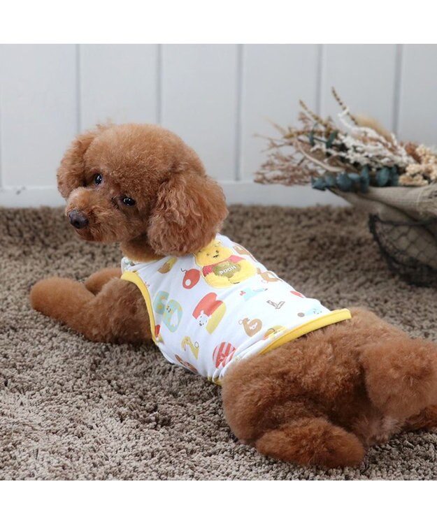 PET PARADISE ディズニー くまのプーさん ペティヒート タンクトップ 数字柄 小型犬 黄