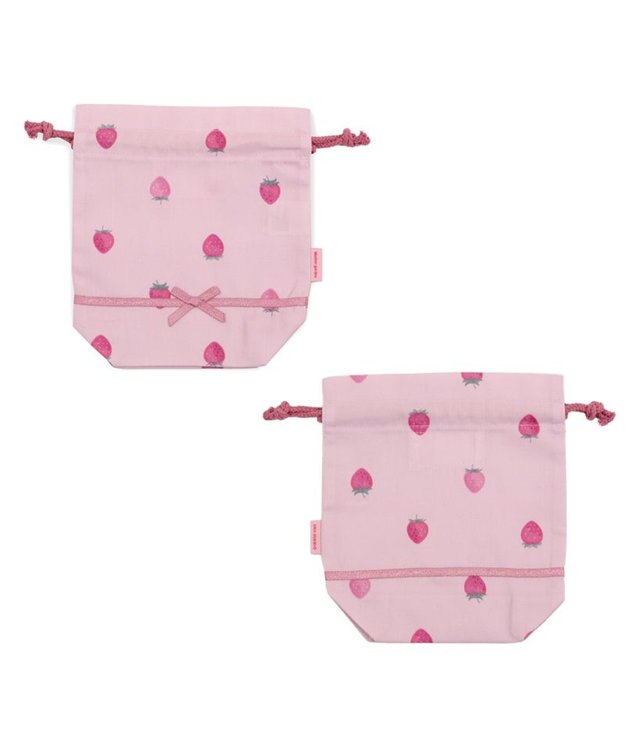 Mother garden マザーガーデン 野いちご コップ巾着 《レトロストロベリー柄》 レトロストロベリー柄