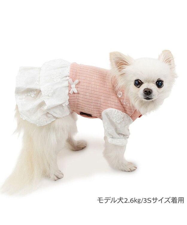 PET PARADISE ペットパラダイス ナチュラル ワンピース 《小花》 小型犬 ピンク×ホワイト