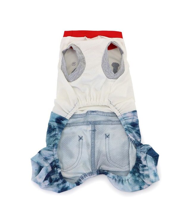 PET PARADISE Lee エコメイド  ブリーチロンパース 小型犬 ホワイト×ネイビー