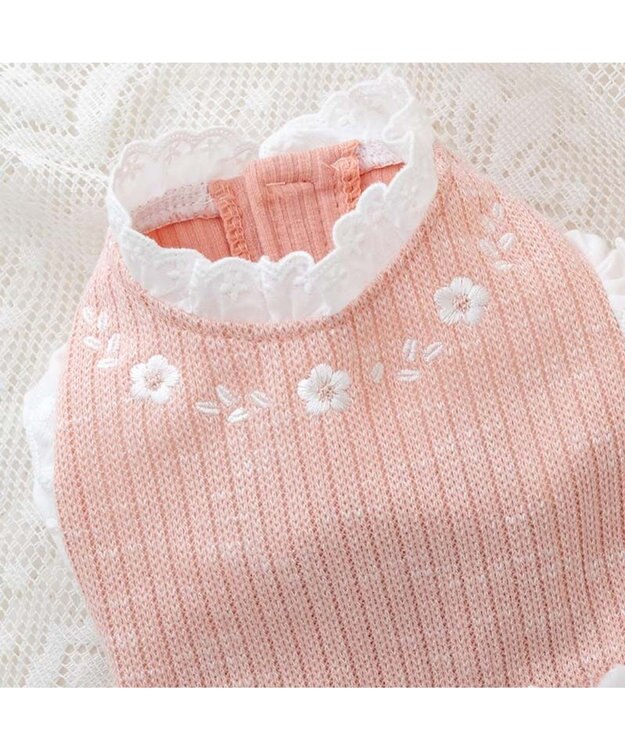 PET PARADISE ペットパラダイス ナチュラル ワンピース 《小花》 小型犬 ピンク×ホワイト