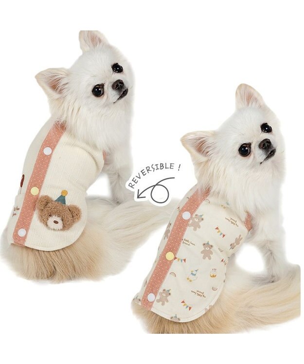 PET PARADISE ペットパラダイス くまちゃん やさしいベスト 《風船》　小型犬 オフホワイト