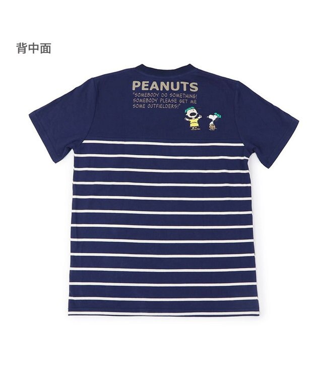 PET PARADISE お揃い Ｔシャツ オーナー用 スヌーピー 野球柄 ユニセックス ネイビー