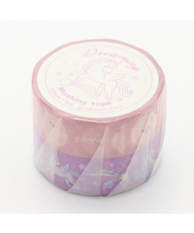 Mother garden マザーガーデン マスキングテープ 2個セット 15mm幅 《ユニコーン・ふわんこ柄》 -