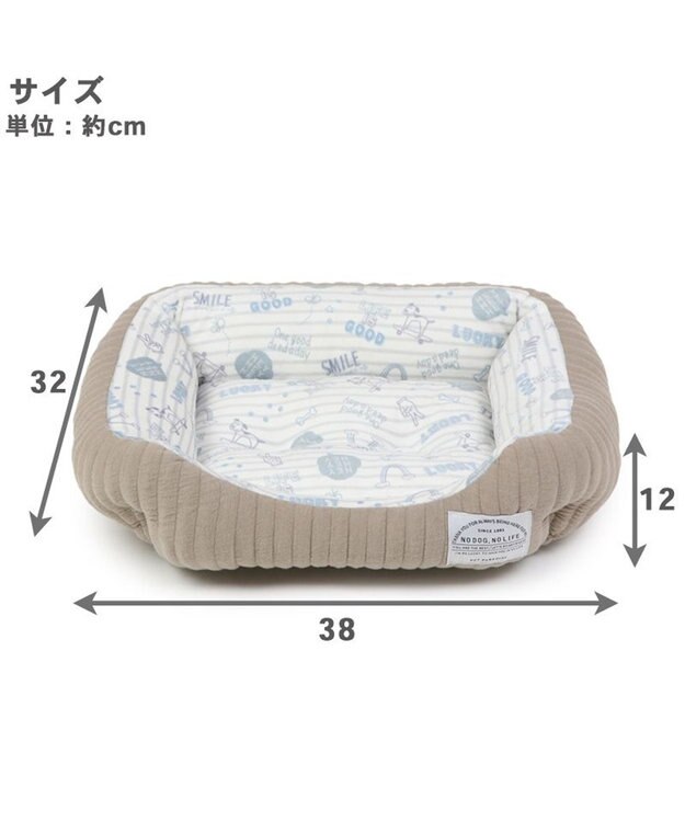 PET PARADISE 犬 ベッド キルト カドラーベッド (38×32cm) 《グレージュ/ ピンク/ ホワイト》 グレージュ