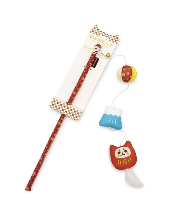 PET PARADISE ペットパラダイス キャット  和だるま 猫じゃらし レッド