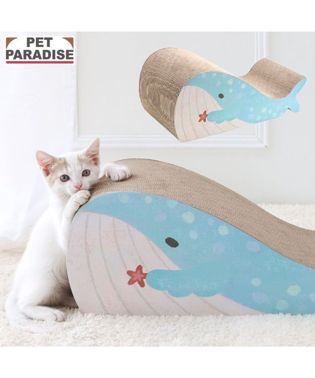 PET PARADISE ペットパラダイス 猫 爪とぎ 《クジラさん》 ブルー