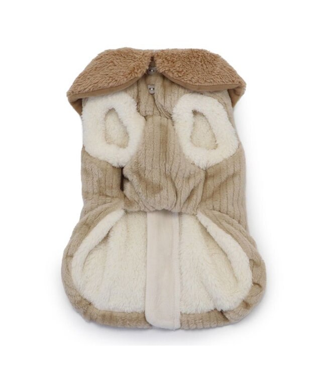 PET PARADISE ペットパラダイス くまちゃん 背中開き ジップ ベスト 小型犬 ベージュ