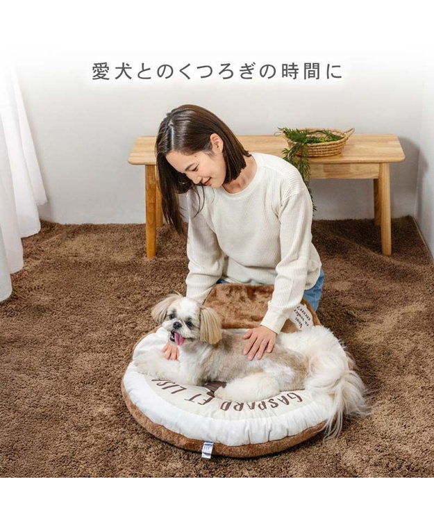 PET PARADISE リサとガスパール 遠赤外線 マット 《くつろぎ》 M ホワイト×ブラウン