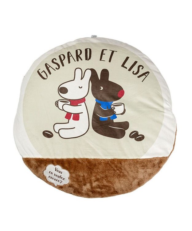 PET PARADISE リサとガスパール 遠赤外線 くつろぎマット  Ｍ ホワイト×ブラウン