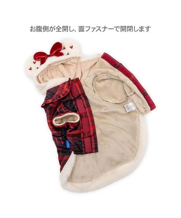 PET PARADISE ディズニー ミニーマウス チェックコート 小型犬 レッド×ホワイト