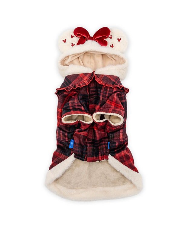 PET PARADISE ディズニー ミニーマウス チェックコート 小型犬 レッド×ホワイト