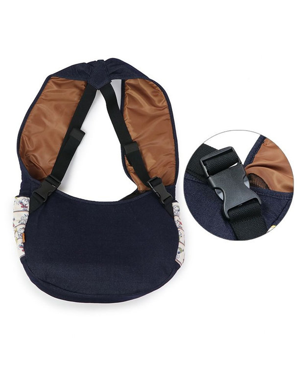PET PARADISE スヌーピー 変身柄 抱っこ スリング キャリーバッグ  【小型犬】 紺（ネイビー・インディゴ）