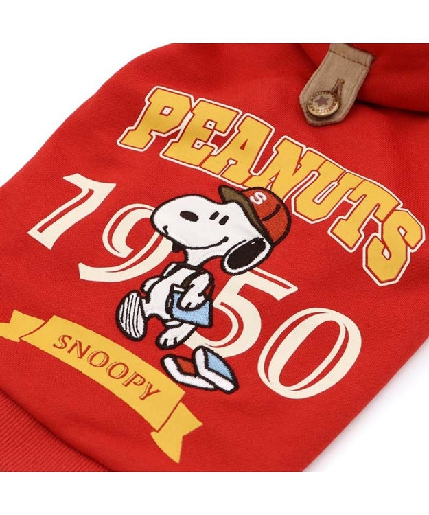 PET PARADISE スヌーピー カレッジロゴ パーカー 《レッド》 小型犬 レッド