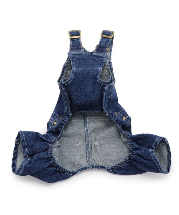 PET PARADISE Lee デニム 白ステッチ オーバーオール  中型犬 大型犬 ネイビー