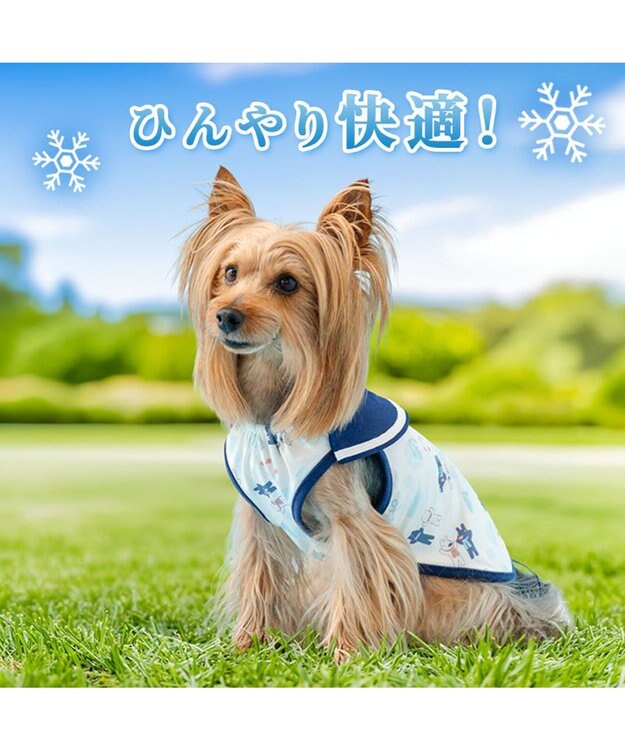 PET PARADISE リサとガスパール 接触冷感 タンクトップ 《マリン柄》 小型犬 ホワイト×ネイビー