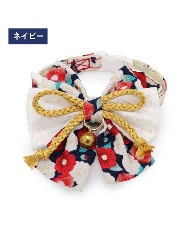 PET PARADISE ペットパラダイス 和帯 ねこ首輪 《紺》 小 / 中 紺