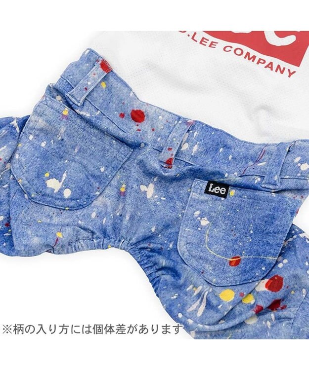 PET PARADISE Lee エコメイド ロンパース《スプラッシュ柄》小型犬 ホワイト×ネイビー