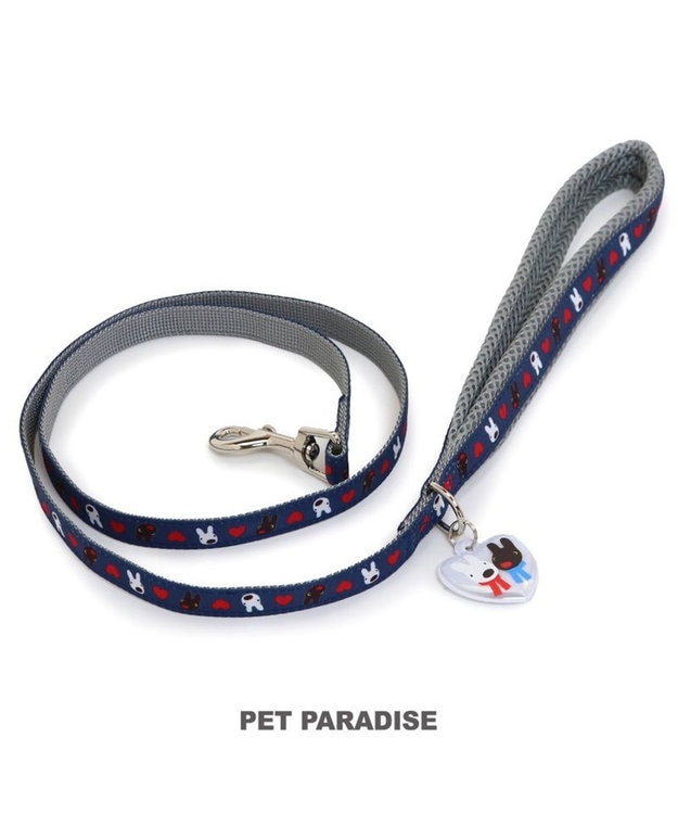 PET PARADISE リサとガスパール ハート柄 リード 4S~3S ネービー