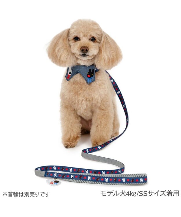 PET PARADISE リサとガスパール ハート柄 リード ４Ｓ～３Ｓ ネービー
