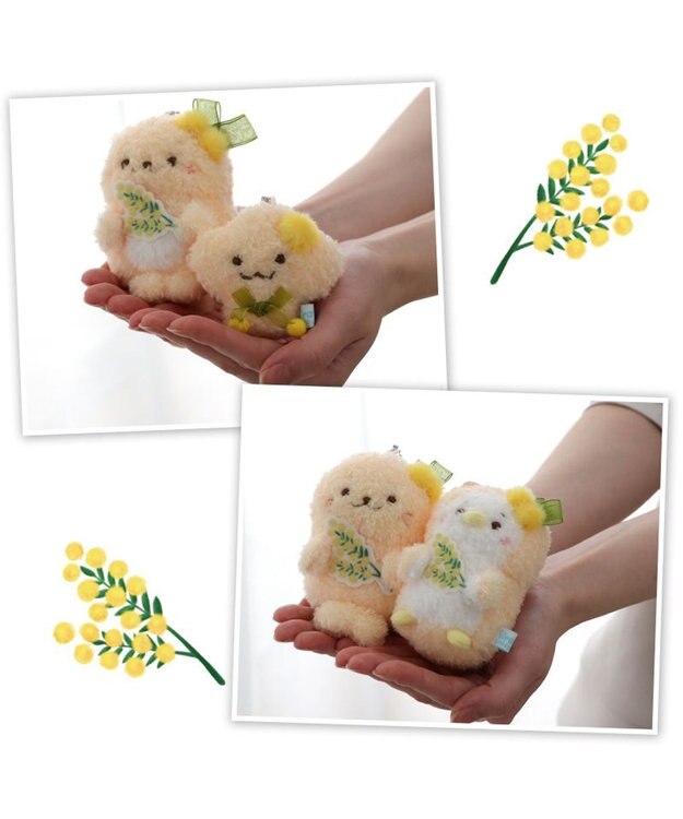 しろたん ミモザキーホルダー しぇる 単品 / Mother garden
