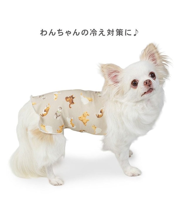 PET PARADISE ペットパラダイス makokoro ペティヒート 腹巻 《犬柄》 超小型犬 小型犬 グレイッシュベージュ