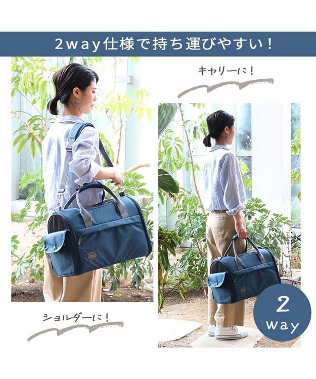 PET PARADISE 犬 キャリーバッグ 折りたたみ 【小型犬】 シンプル 紺（ネイビー・インディゴ）