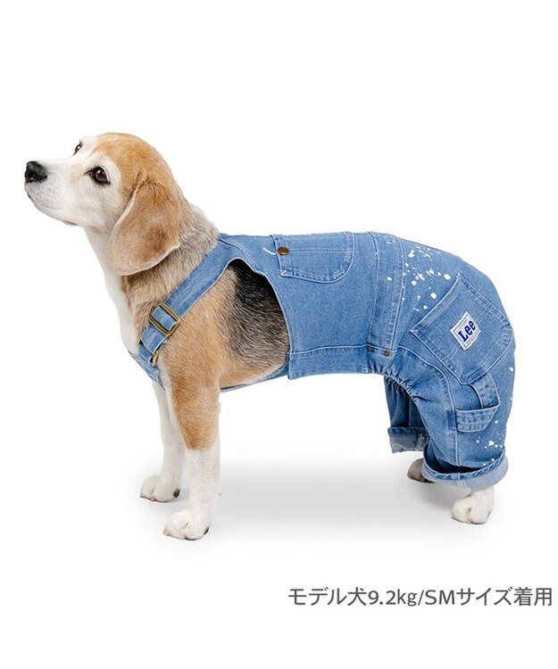 PET PARADISE Ｌｅｅ ペイント デニム オーバーオール 中型犬 大型犬 ライトインディゴブルー