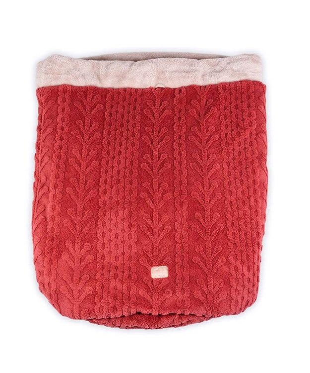 PET PARADISE ペットパラダイス 遠赤外線 筒型 寝袋 《アランボア柄》 Ｌ レッド