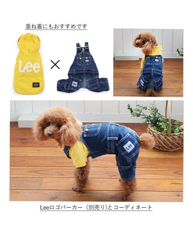 Lee デニム オーバーオール 白ステッチ 小型犬 / PET PARADISE