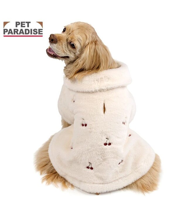 PET PARADISE ペットパラダイス チェリー ポンチョ 《ホワイト 》 中型犬 大型犬 オフホワイト