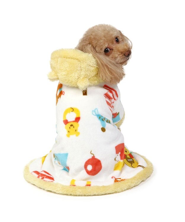 PET PARADISE ディズニー くまのプーさん 着る毛布  《数字柄》 小型犬 イエロー