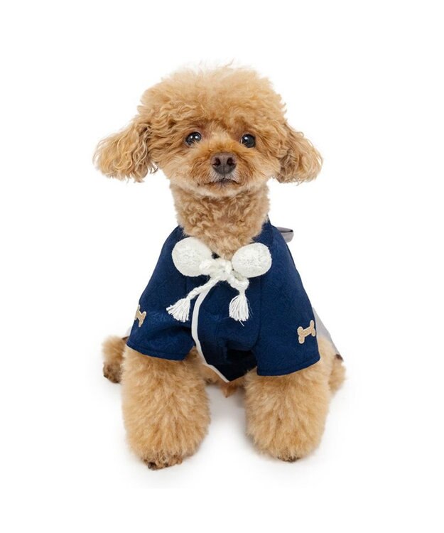PET PARADISE ペットパラダイス お正月袴 《花菱柄》小型犬 グレー×ネイビー
