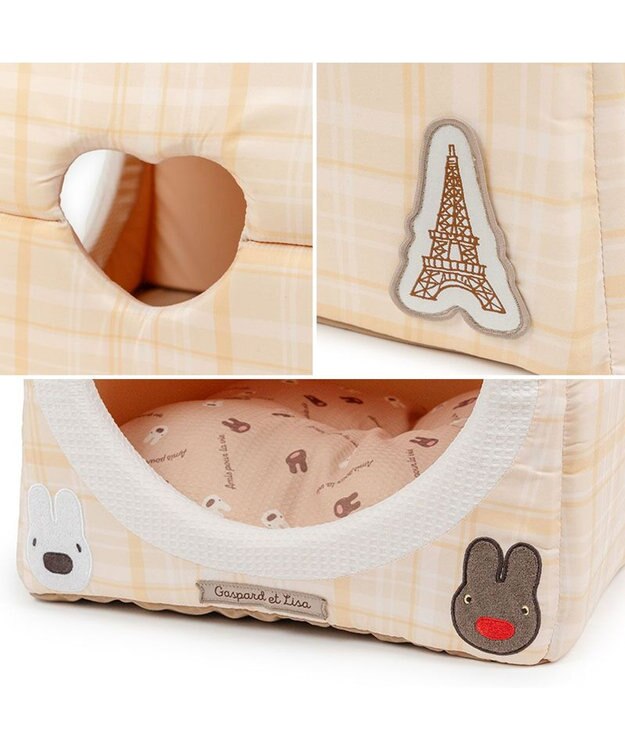 PET PARADISE リサとガスパール ２ｗａｙハウス 《チェック柄》 イエロー