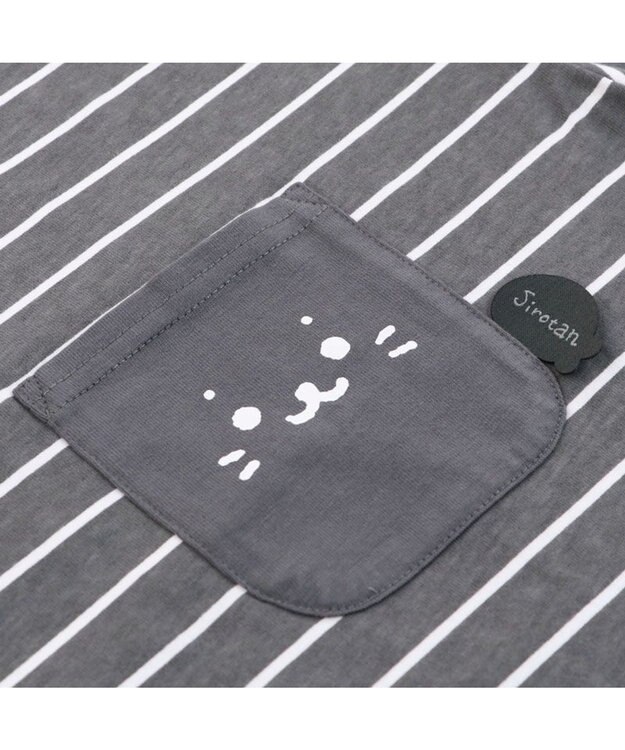 Mother garden しろたん ポケット付き Ｔシャツ 半袖 《ボーダー柄/黒色》 レディース メンズ ユニセックス ボーダー