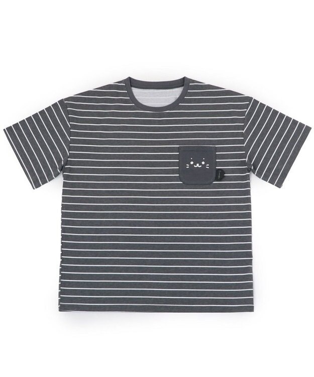 Mother garden しろたん ポケット付き Ｔシャツ 半袖 《ボーダー柄/黒色》 レディース メンズ ユニセックス ボーダー