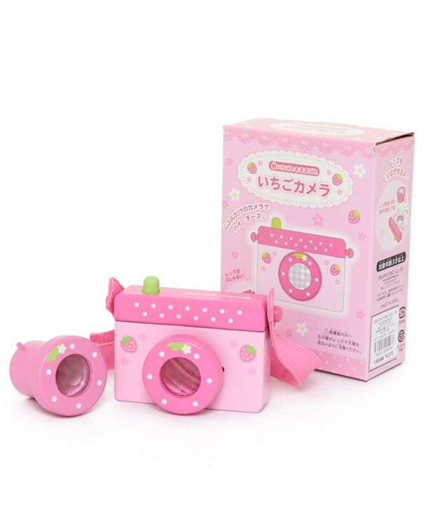 Mother garden マザーガーデン 木製おもちゃ いちごのカメラ ピンク（淡）