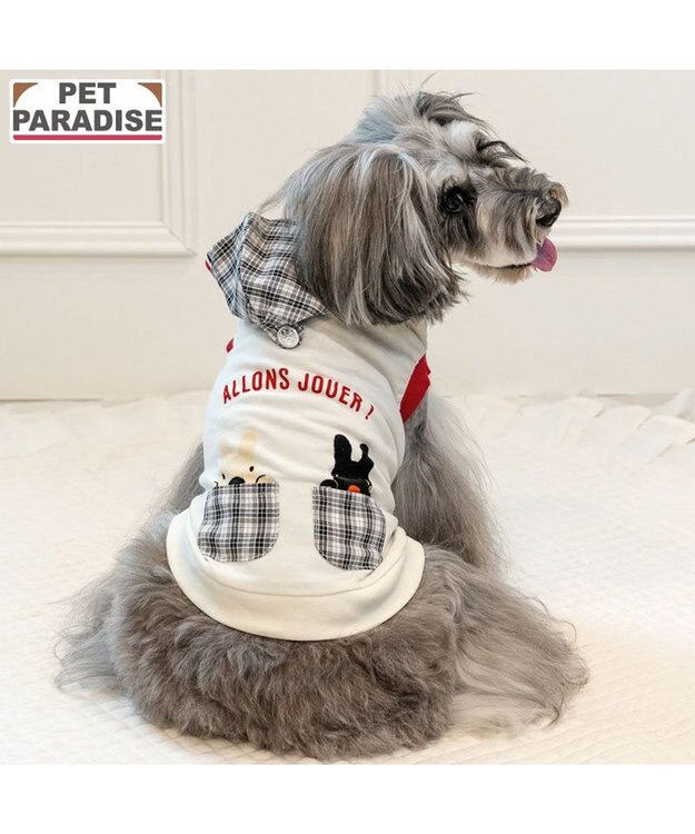 PET PARADISE リサとガスパール  パーカー《チェック柄》 小型犬 オフホワイト