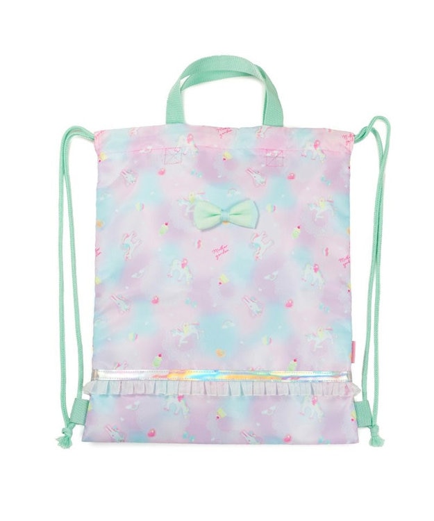 Mother garden マザーガーデン  ユニコーン お着替え巾着リュック 《コットンキャンディ柄》 コットンキャンディ柄