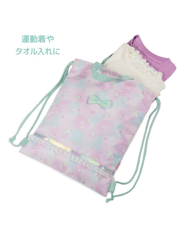 Mother garden マザーガーデン  ユニコーン お着替え巾着リュック 《コットンキャンディ柄》 コットンキャンディ柄