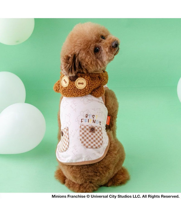 PET PARADISE ミニオン ティム フード付き タンクトップ 小型犬 ベージュ