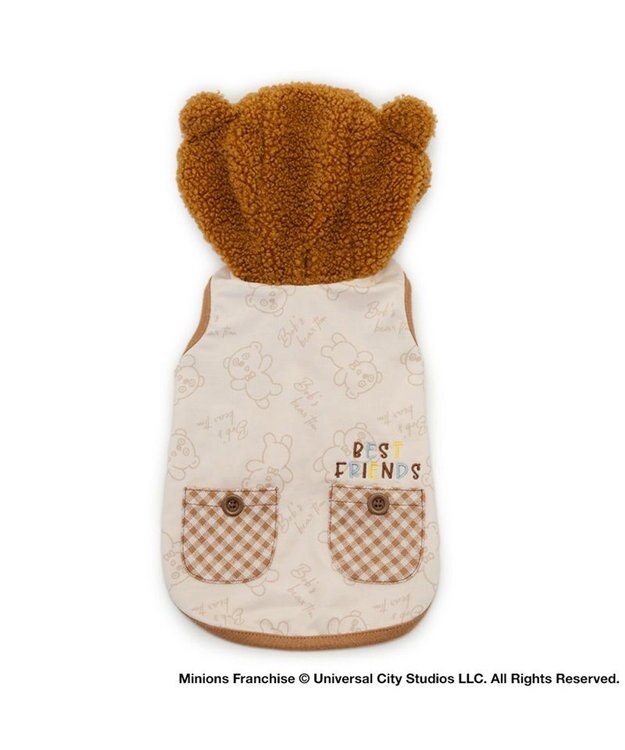 PET PARADISE ミニオン ティム フード付き タンクトップ 小型犬 ベージュ