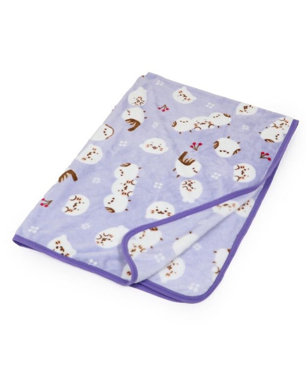 Mother garden しろたん ハーフ毛布 《シマエナガ》 100×140cm パープル