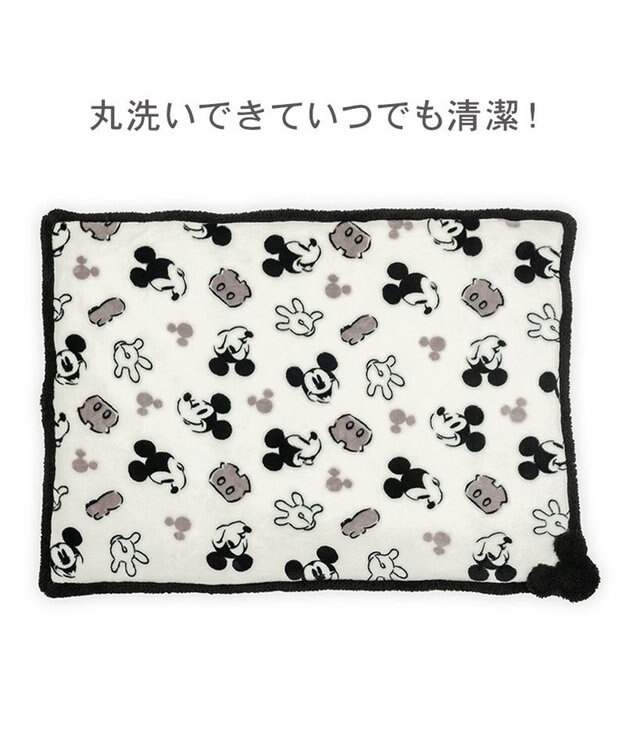 PET PARADISE ディズニー ミッキーマウス 白黒 遠赤外線 ボアマット ホワイト×ブラック