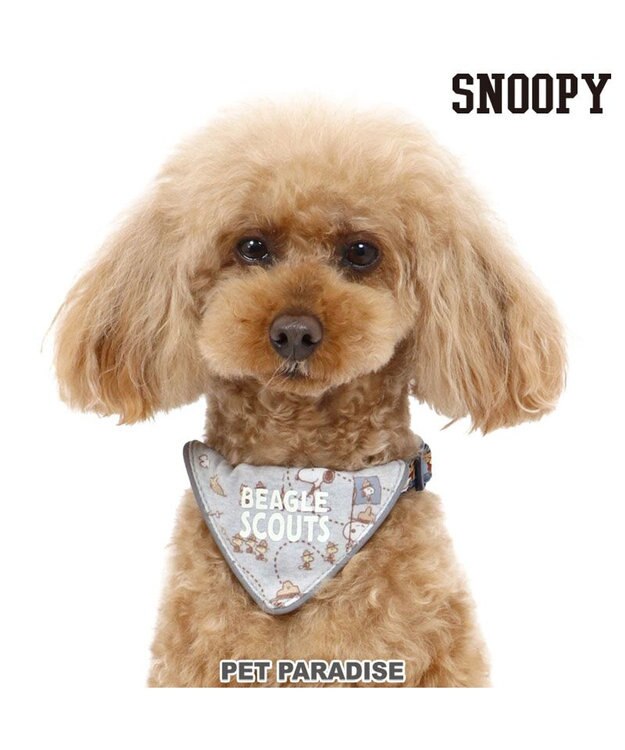 PET PARADISE スヌーピー  首輪 ビーグルスカウト柄 反射付き【ＳＳ】小型犬 グレー