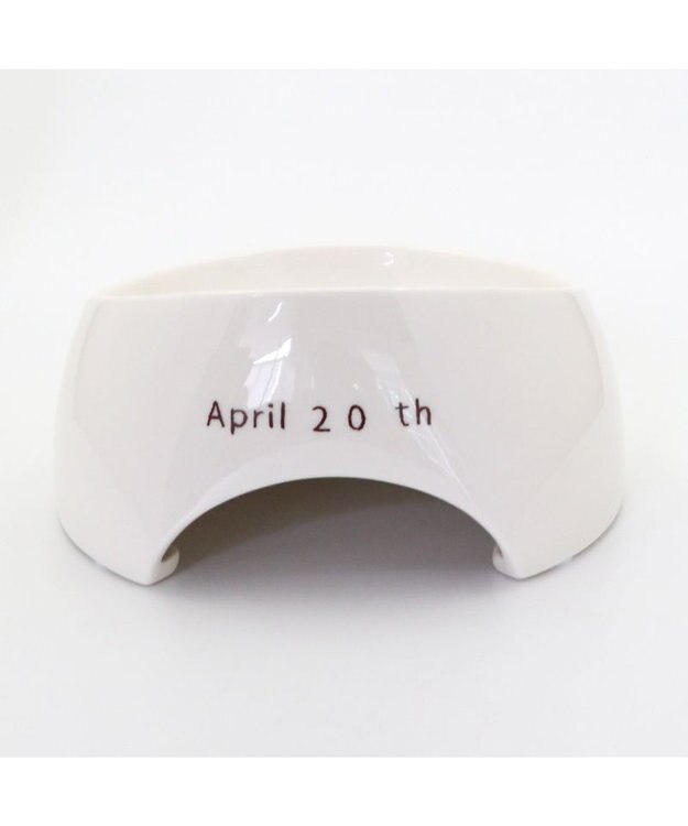 PET PARADISE 【受注生産】ペットパラダイス えさ皿 食器  名前と誕生日が入ります！ オーダーメイドフードボウル【大】 ホワイト